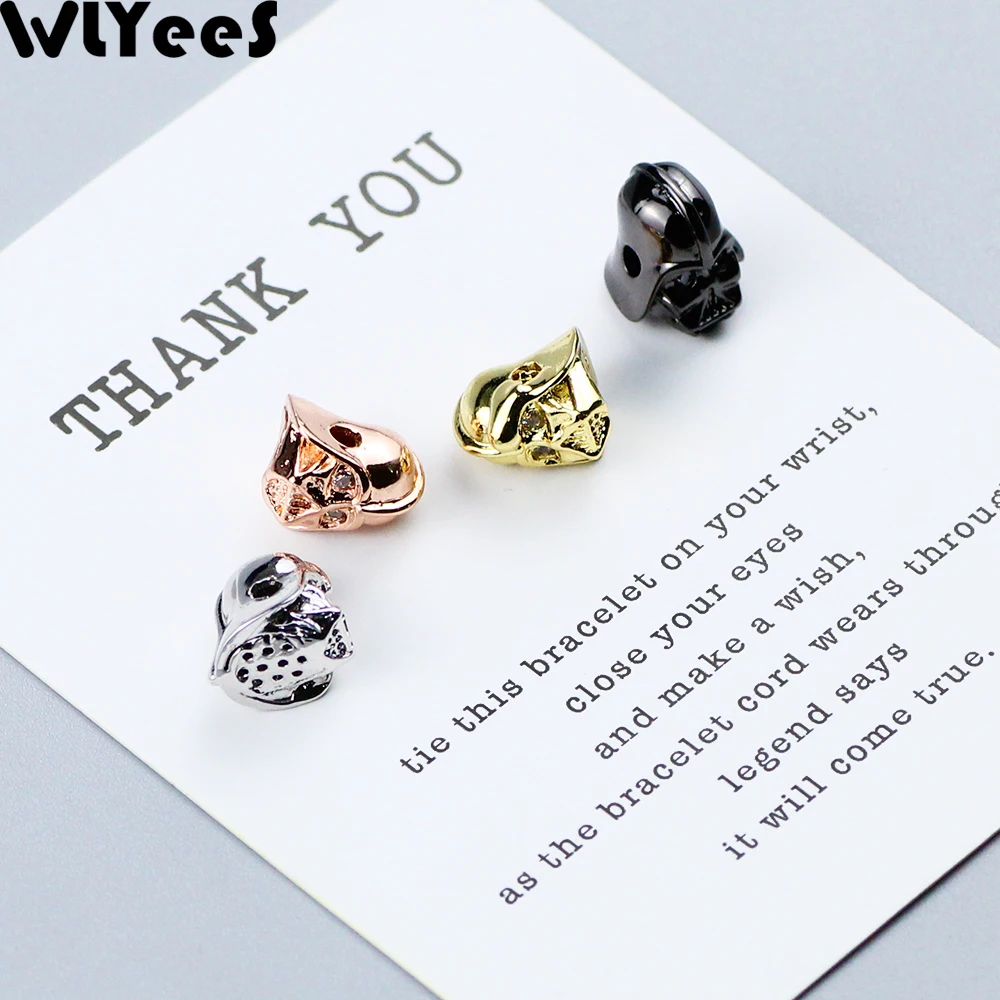 

WLYeeS 4pcs White Zircon Roman Knight Helmet Pendant Copper Bead Pave CZ Metal Charm Loose Beads For Jewelry Making DIY Bracelet