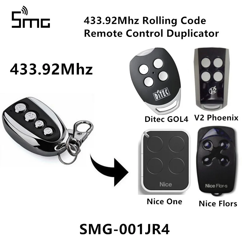

V2 Ditec GOL4, Nice Flors, Nice One 433mhz electric gate garage remote control 433.92mhz rolling code garage command/code opener