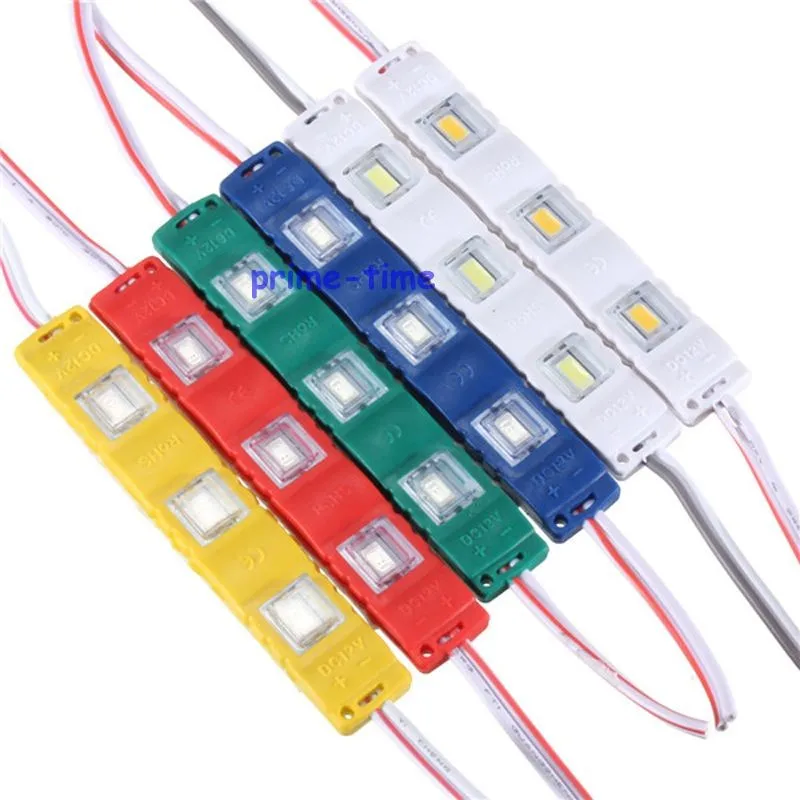 Высокое качество 5630 SMD 3 Светодиодный модуль впрыска Водонепроницаемый IP65 свет лампы DC12V белый красный зеленый цвет желтый, синий; размеры