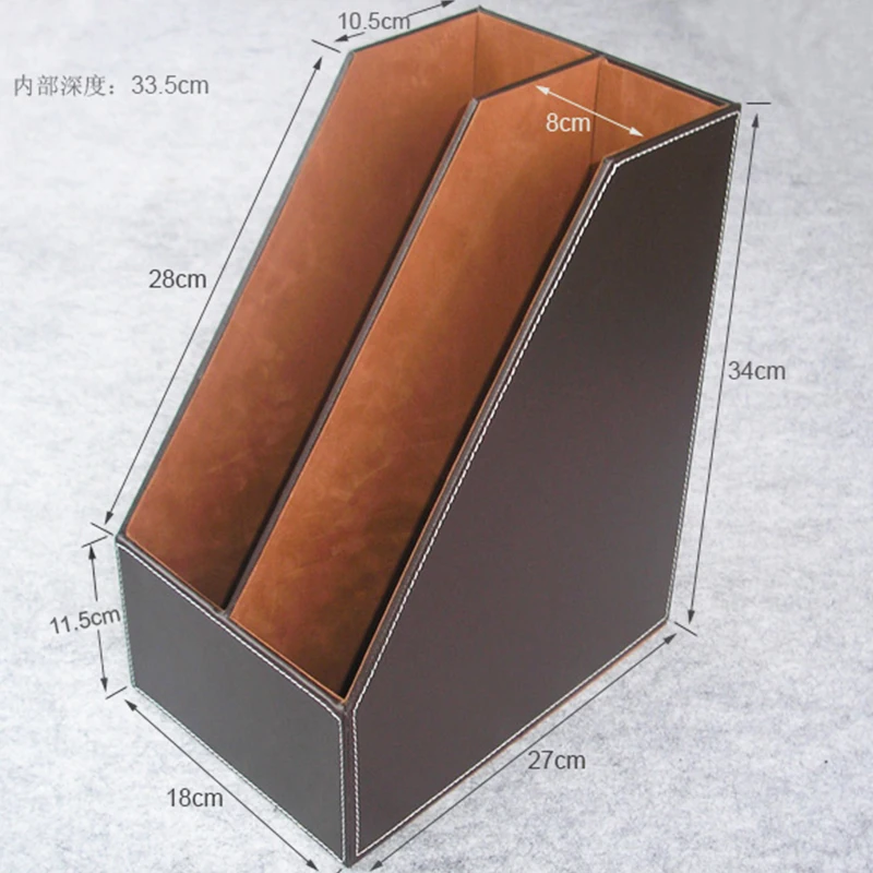 2 с двумя разъемами под дерево из искусственной кожи стол файл документ Держатель лоток коробка папка для бумаг Pigeonhole Настольный органайзер стеллаж для выставки товаров