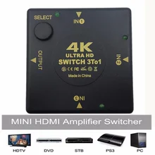BESIUNI 4K Switcher HDMI dağıtıcı 4K * 2K 3D Mini 3 Port HDMI anahtarı 3 in 1 out DVD Hub için Hub Hub HDTV Xbox PS3 PS4 1080P