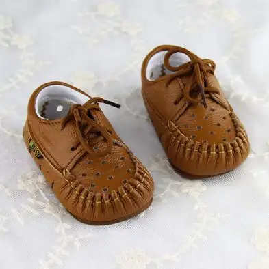 Весенне-летняя детская обувь для малышей 0-1 лет сандалии из натуральной кожи дышащая обувь с мягкой подошвой для малышей - Цвет: brown 1