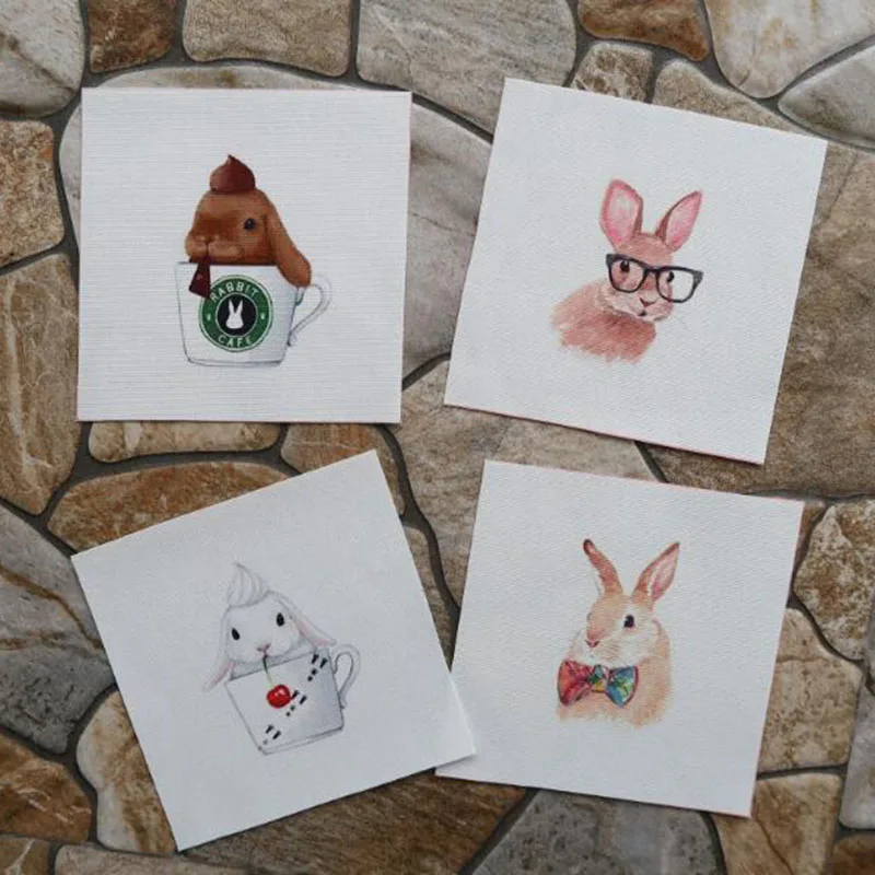 

1pieces/lot Rabbit design 12cmx12m cotton fabric patchwork fabrics cloth sewing DIY Patchwork Hand Embroidery Quilting Bags