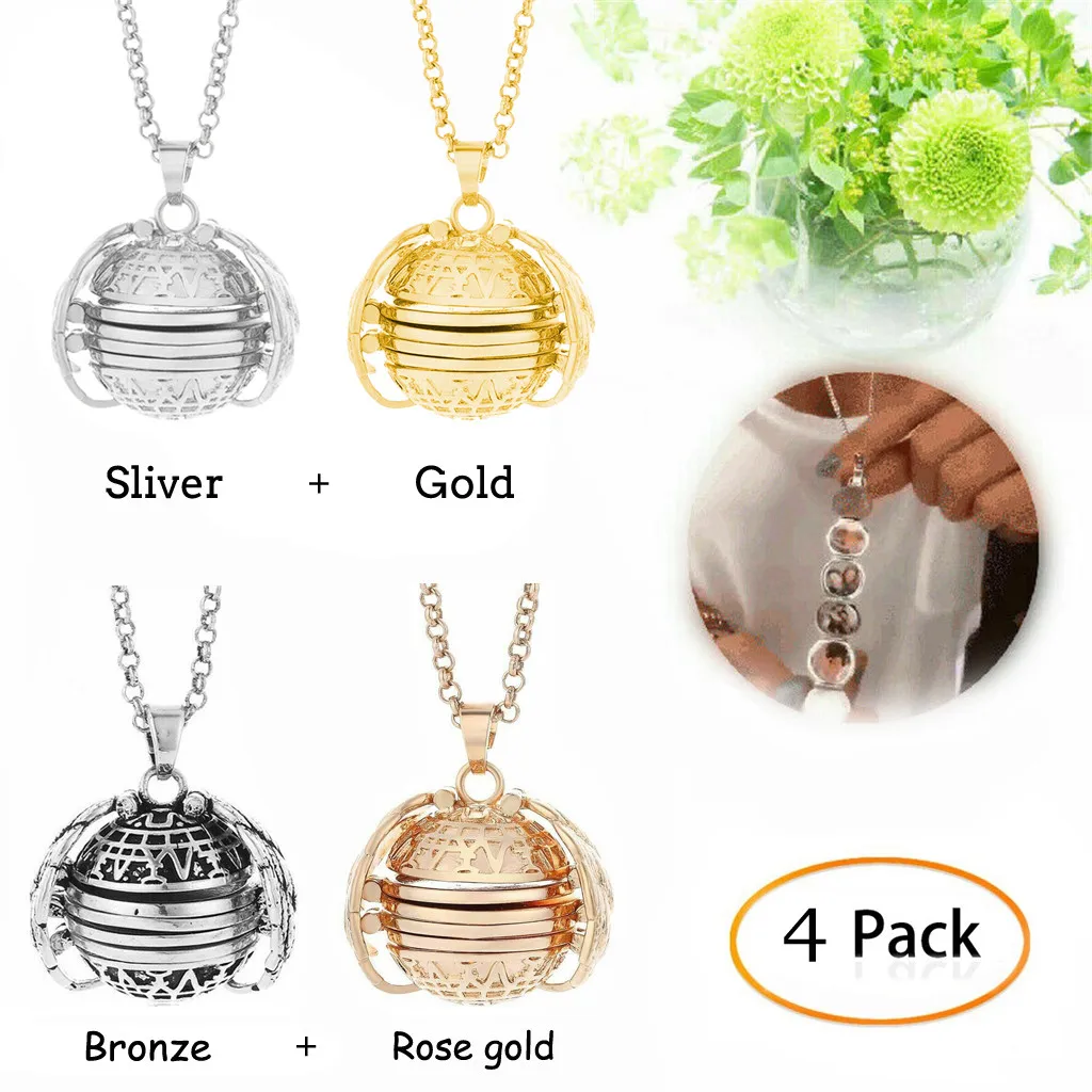 

Magic 4pcs photos pendant memorable Pendant Necklace with a medallion Angel Wings necklace with a pendant trendy landscape box