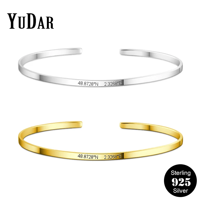 

925 Sterling Silver Engravable Roma Numeral Personalized Bangle Cuff 925Silver 2.8mm Wide Unisex Customize Bangle Gifts YDS-1106
