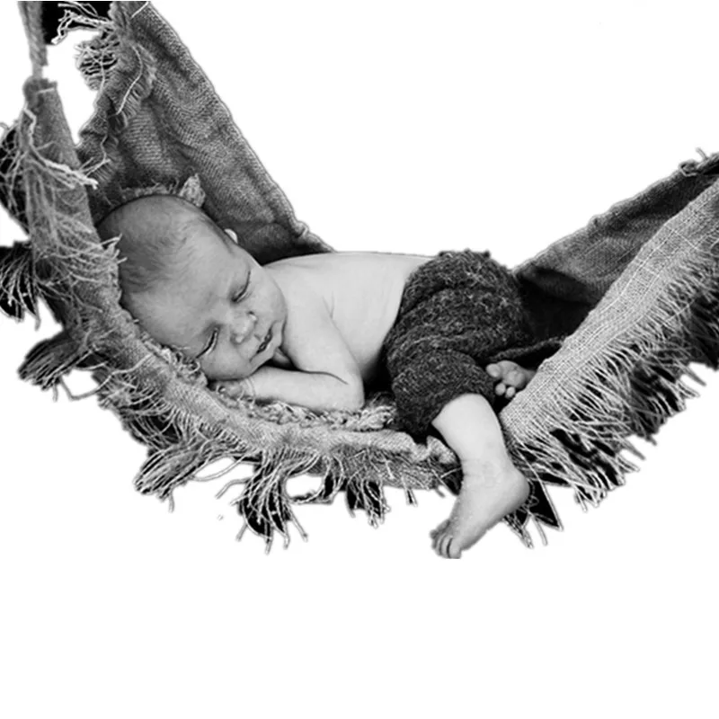 Buy HOT!Linen Brown Hammock Newborn Photography Props
