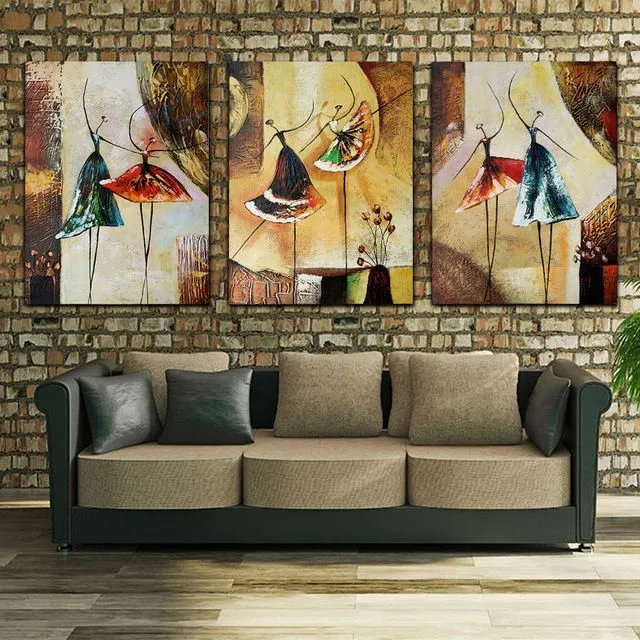 Ballet Dancer Paintings Hand Painted Abstract Acrylic Paintings