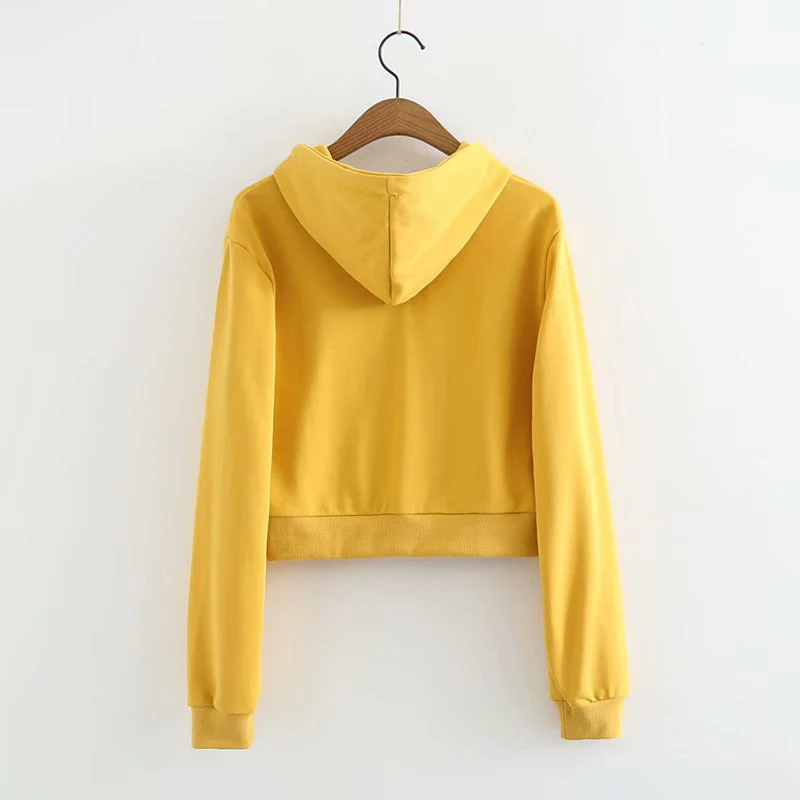 GOPLUS Women Crop Short Sweatshirt Long Sleeve Cropped Hooded Hoodie Drawstring Female Zip Up Pockets Autumn Winter Hoodie C6637 GOPLUS Women Crop Short Sweatshirt Long Sleeve Cropped Hooded Hoodie Drawstring Female Zip Up Pockets Autumn Winter Hoodie C6637