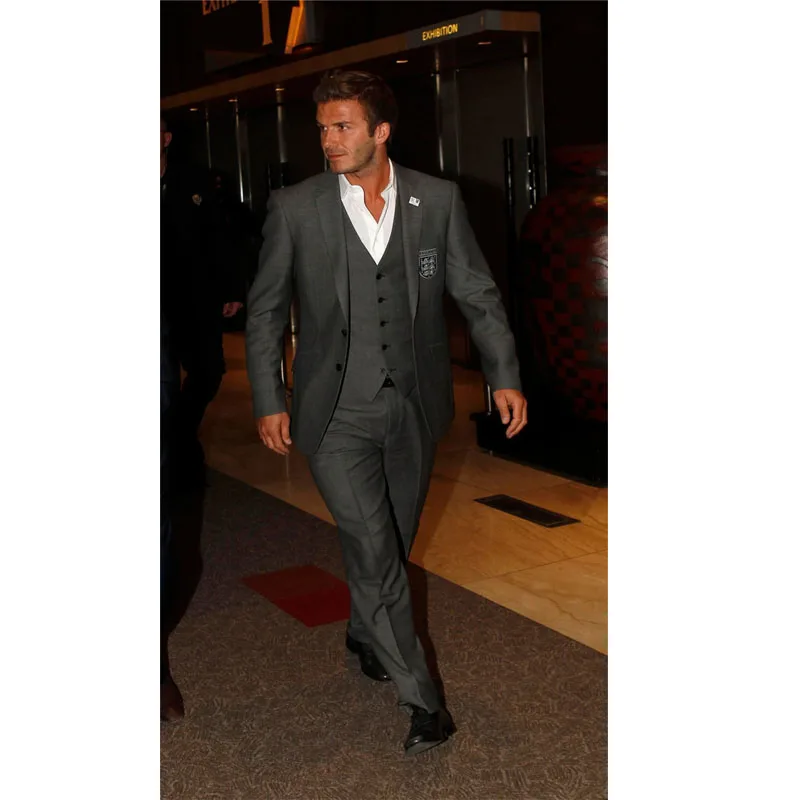 Темно Синий Свадебные Костюмы Мужские костюмы Slim Fit 2016 Жених Смокинги groomsmen