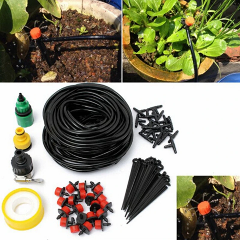 NEW 4/7mm DIY Micro Drip Irrigation System Plant Watering Kits Garden