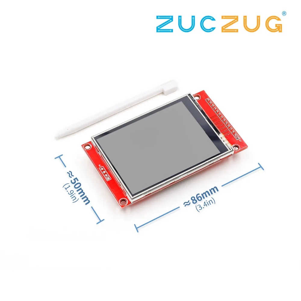 

240x320 2.8" SPI TFT LCD Touch Panel Serial Port Module With PBC ILI9341 2.8 Inch SPI Serial White LED Display with Touch Pen