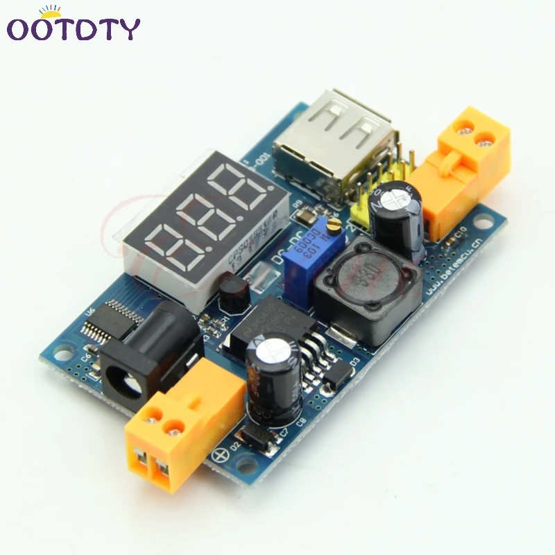 

DC-DC Adjustable LM2596 Step-Down Power Converter Module+LED Voltmeter+USB Port