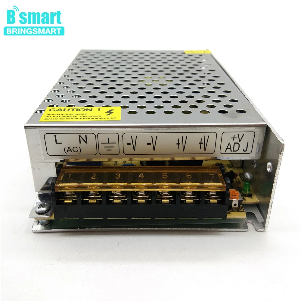 Bringsmart 12V 10A DC источник питания 220V AC в DC 12V трансформатор адаптер питания 10A 2 провода выход