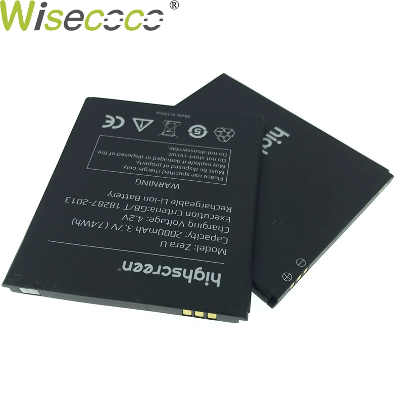 WISECOCO в наличии высокое качество новинка 2019 аккумулятор 2000 мАч для Highscreen Zera U