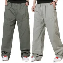 Летние тонкие повседневные брюки, мужские свободные длинные штаны большого размера, хорошее качество, мужские прямые легкие брюки из хлопка, Размер 6XL