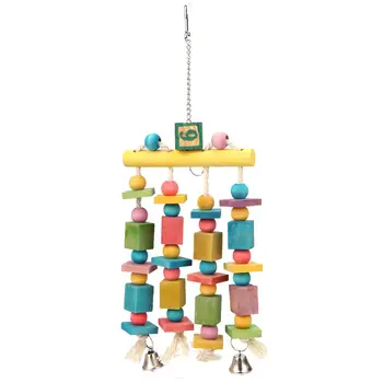 

Parrot Toys Birds Macaw Pet Bird Colorful Hanging Acrylic With Bells Bites Swing Toy Chew On Cages Cockatoo Stand Rack Accesso