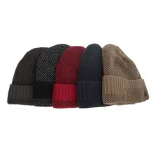 Осенне-зимние модные мужские шапки Skullies& Beanies, утолщенная уличная шапка, вязаная простая Удобная шерстяная шапка s