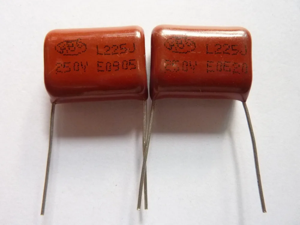 

10pcs CBB 225 250V 225J CL21 2.2uF 2200nF P20 Metallized Polypropylene Film Capacitor