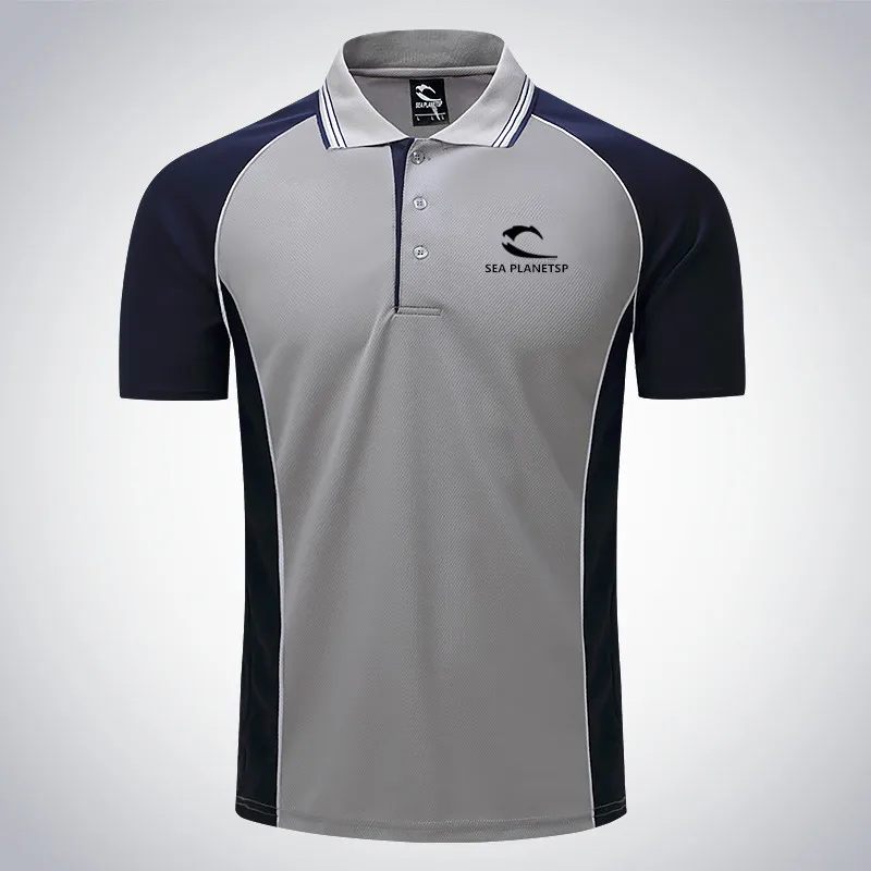 Мужская быстросохнущая одежда для тенниса, однотонная мужская футболка для фитнеса, бега, бега, занятий спортом на открытом воздухе, футболка для бадминтона, дышащая футболка-поло с коротким рукавом - Цвет: C3