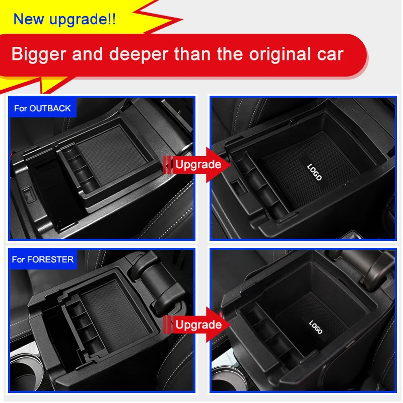 QHCP ящик для хранения в подлокотнике автомобиля поддон центральной консоли лотки контейнер коробка чехол для Subaru Forester 2013- XV Outback 15-17