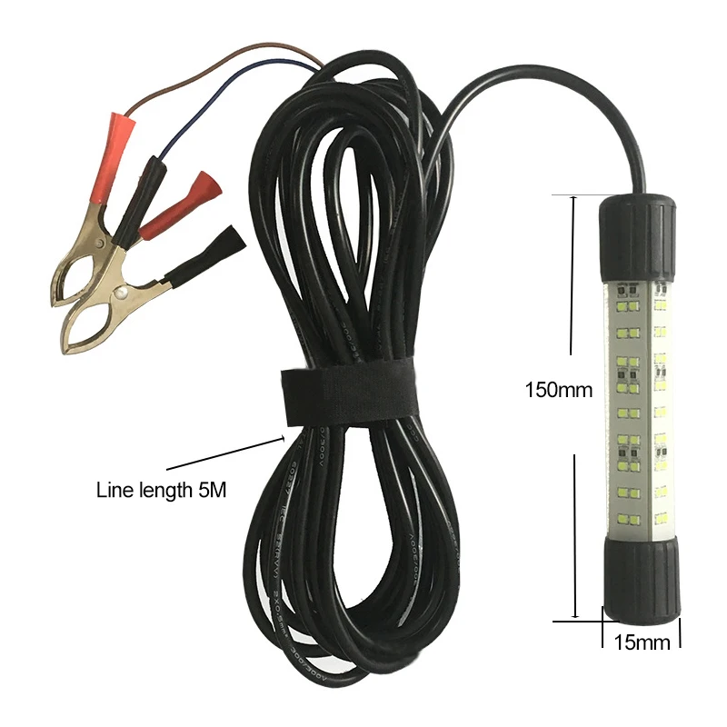 12 В 30 Вт 48 шт. SMD СВЕТОДИОДНЫЙ зеленый подводный погружной фонарь для ночной рыбалки рыболокатор лампа притягивает щавны кальмары Крил лампа 5 м кабель