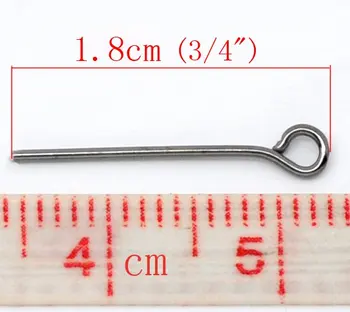 

Free sjipping!!!!!Gunmetal Eye Pins 18x0.7mm Findings 500g about 6500pcs