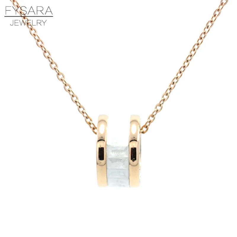 FYSARA, очаровательное богемное ювелирное изделие, розовое золото, круглый кристалл, ожерелье для женщин, цепочка, воротник, римские цифры, короткое ожерелье, подарок