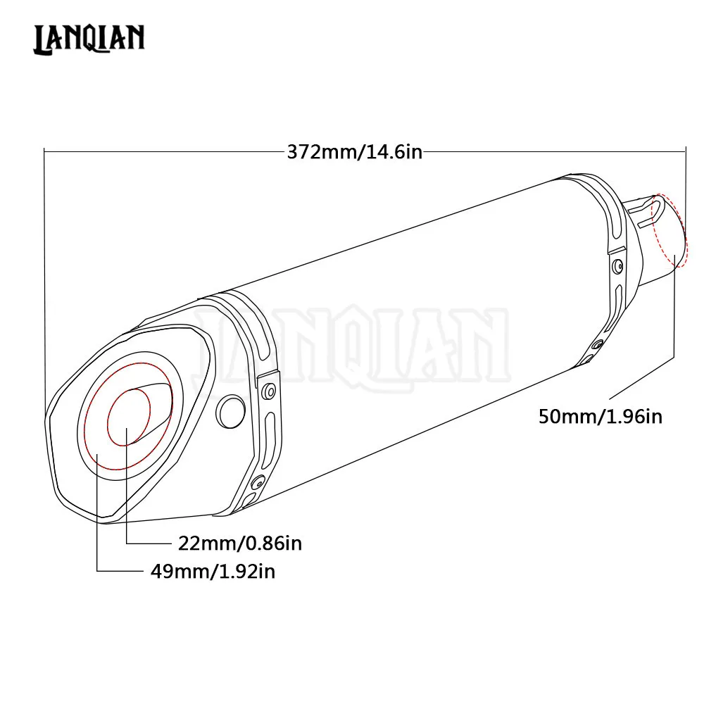 51 MM Universal de Escape de la motocicleta escapar modificado mufla tubo de Escape para KAWASAKI KLX125 KLX125L KLX250S KLX300 KLX250 KDX220