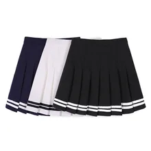 Корейские школьные юбки; полосатые плиссированные юбки для девочек; безопасная японская Униформа Kawaii; мини-юбка с эластичной резинкой на талии; летние матросские юбки