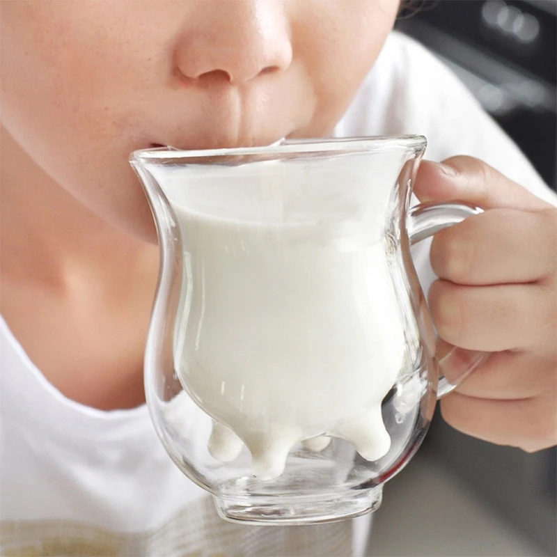 

Cat Paw Shape Cup 250ml Double Layer Glass Cup Heat-resistant transparent mug Coffee mug drinking cup for kids gift