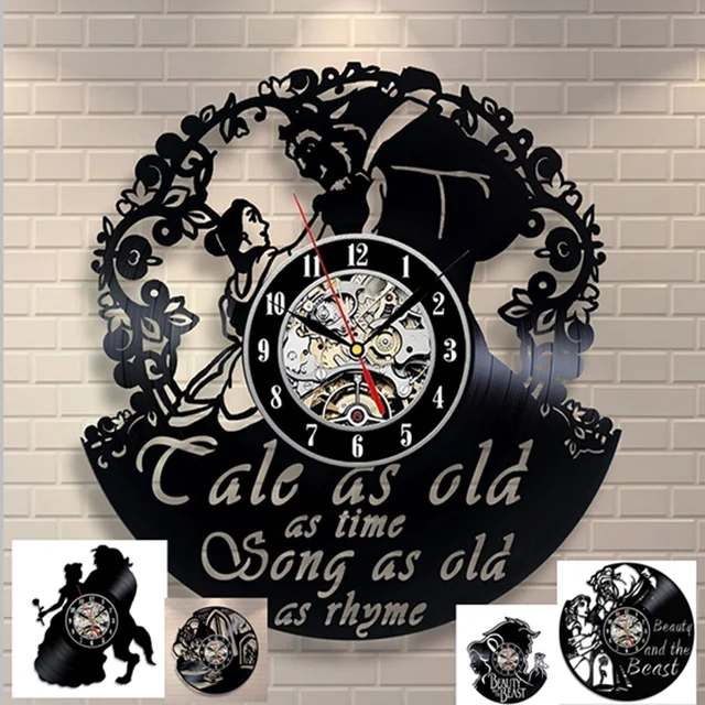Beauty And The Beast Belle Love Story Vinyl Record Design Wall Clock Beauty And The Beast Belle Love Story Vinyl Record Design Wall Clock Decorate Your Home