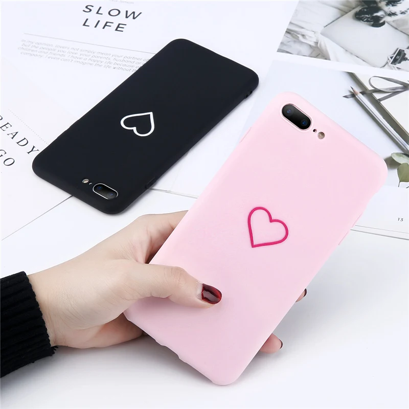 

Love Heart Painted Graphic Phone Case For iphone 6 6S 6 Plus Couples Back Cover Ultra Thin Matte Hard PC Coque 70