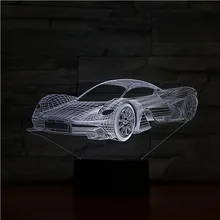 3D-1475 спортивный автомобиль 7 цветов изменить 3D лампа акрил Оптические иллюзии с USB кабель Поддержка 3AA Батарея Мальчики хобби