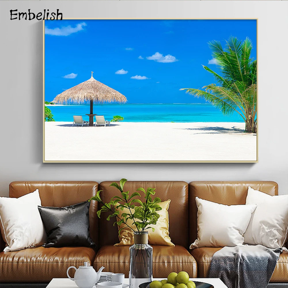 

Embelish 1 Pieces Hot Selling Beach Sea Landscape HD Print On Canvas Paintings Modern Home Decor Large Wall Posters Pictures