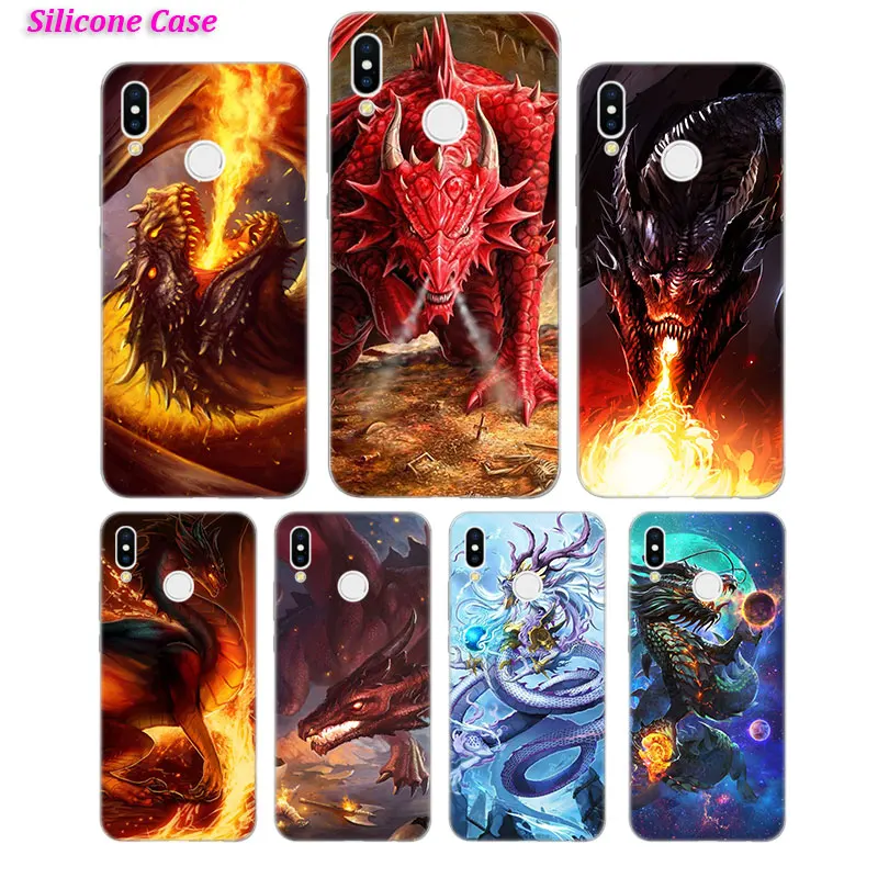 

Silicone Phone Case Chinese Dragon Fashion for Huawei Nova 3 4 Honor 7C 7A 8 8X 9 10 Y5 Y6 Y7 Y9 V20 Lite Pro 2019 2018 Cover
