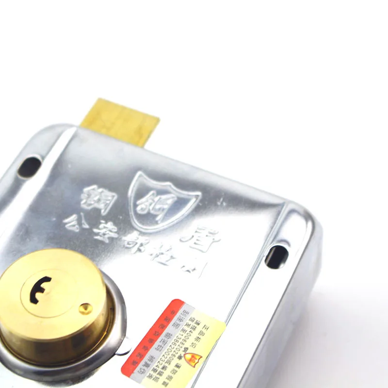 Security Anti-theft Wooden Exterior Door Locks Silver Tone Cross Cylinder Deadbolt Rim Lock for Furniture Hardware 2