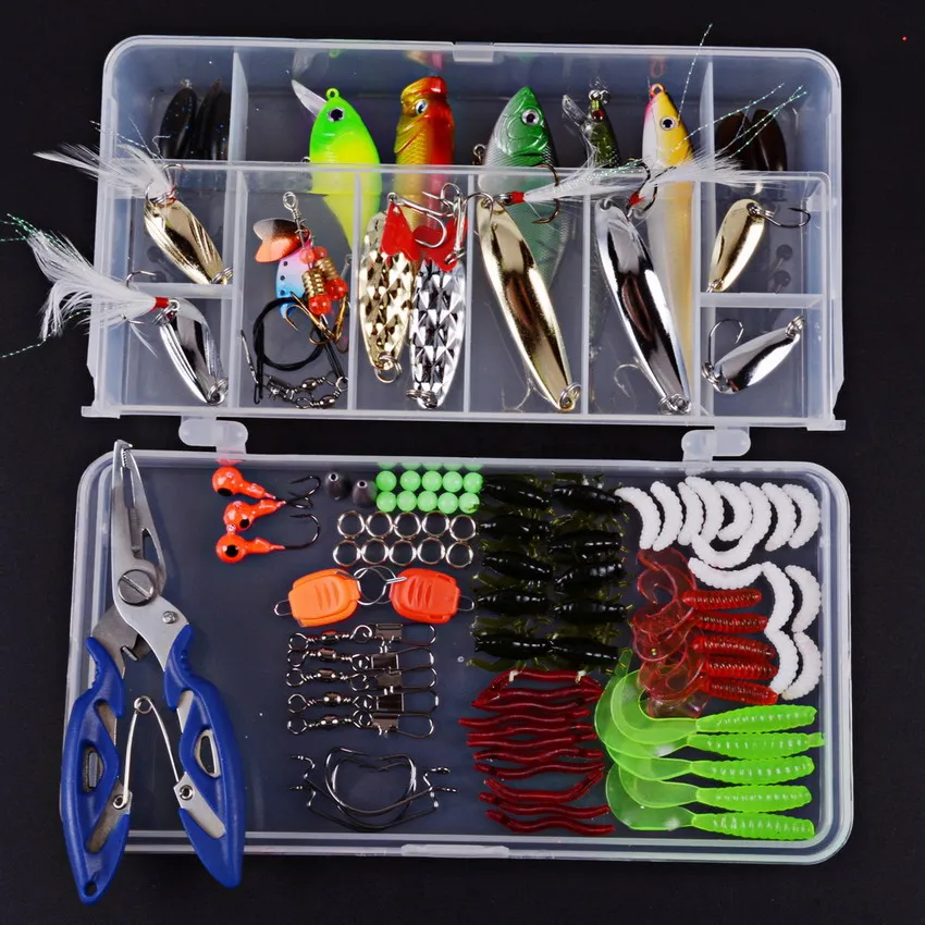 Fishing Lures Kit Mixed Swivel Hook Spinner Grip Fish Lures Set In
