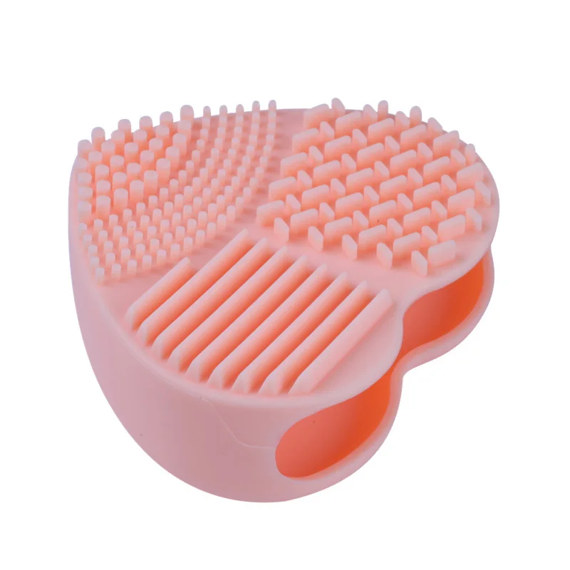 Makeup Brush Glove Heart shaped Cleaner Clean Cosmetic Scrubber Board