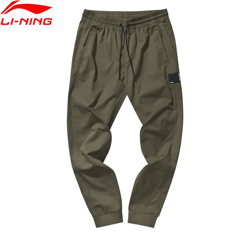 Li Ning мужские баскетбольные серии BAD FIVE штаны для отдыха 100% хлопок 3D облегающие