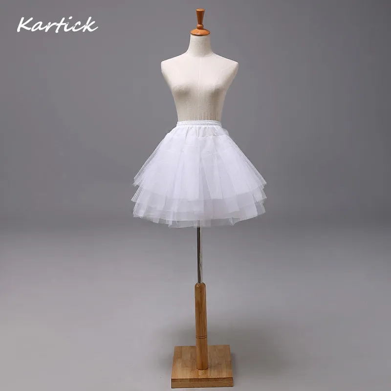 

2014 Brand New Stock White Black Hoopless Wedding Accessories Short Crinoline Petticoat 3 Layer Bridal Lady Girls Underskirt
