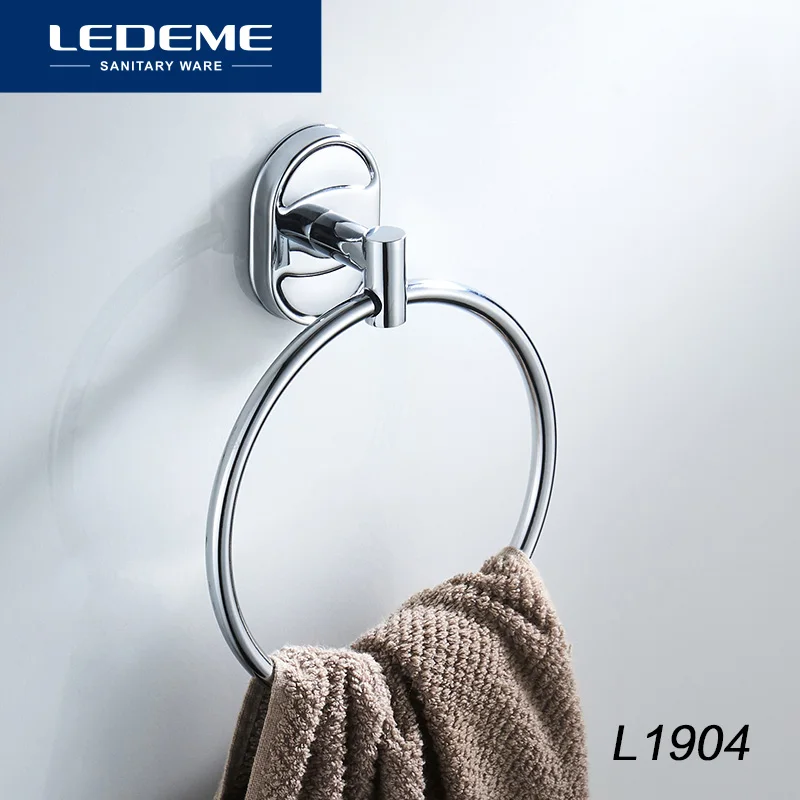 LEDEME Wall Mounted Bath Towel Ring Hand Rack Roll Rail Towel Holder