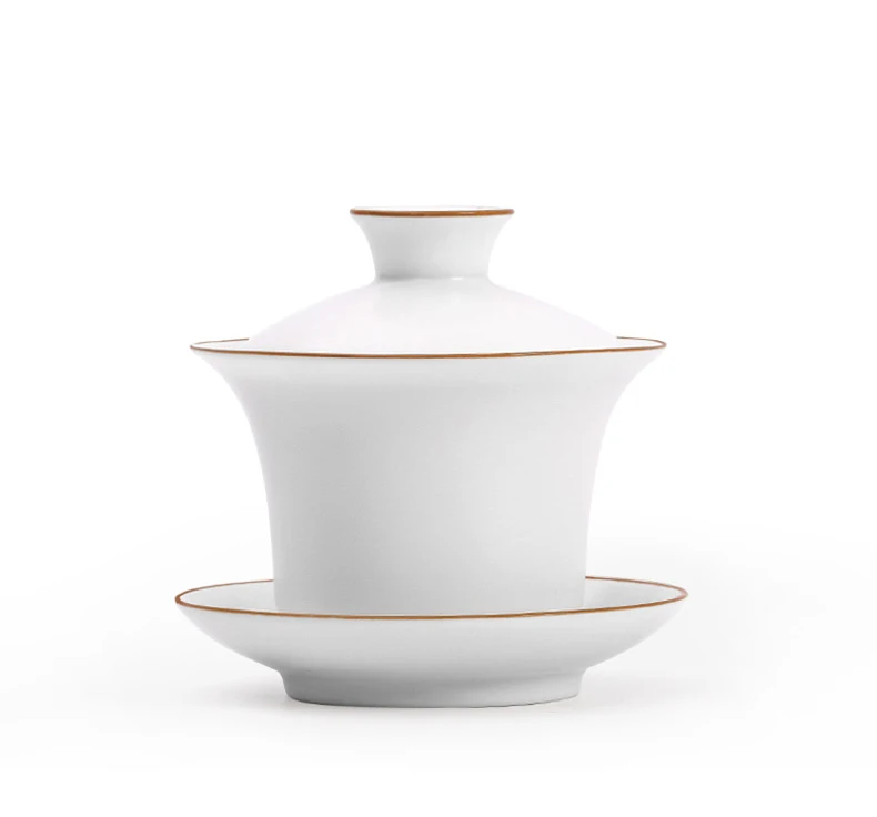 Традиционный китайский чай набор Gaiwan белый фарфор Tureen Gongfu Чайный набор чашки чаша кунг-фу керамика 130cc