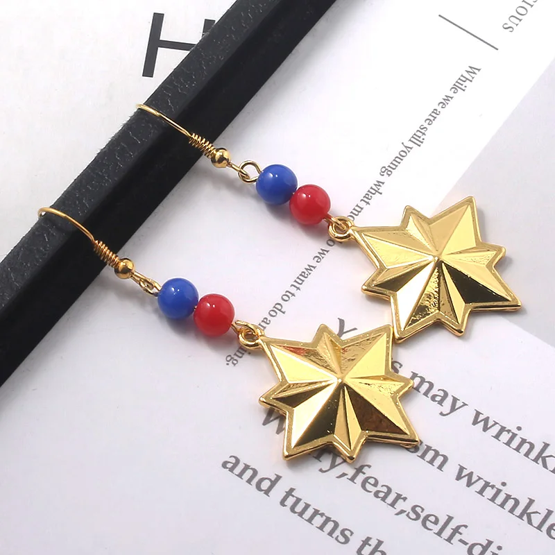 

26 Style Avengers 4 Captain Marvel Earrings Stud Star Wars BB8 Black Panther Thor Hammer Gold Earings Women Fashion Jewelry