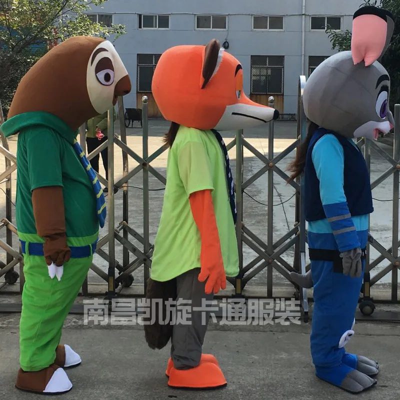 Crazy City Animal Mascot Judy Hopp Rabbits And Nick Fox Mascot Costume for Halloween party event
