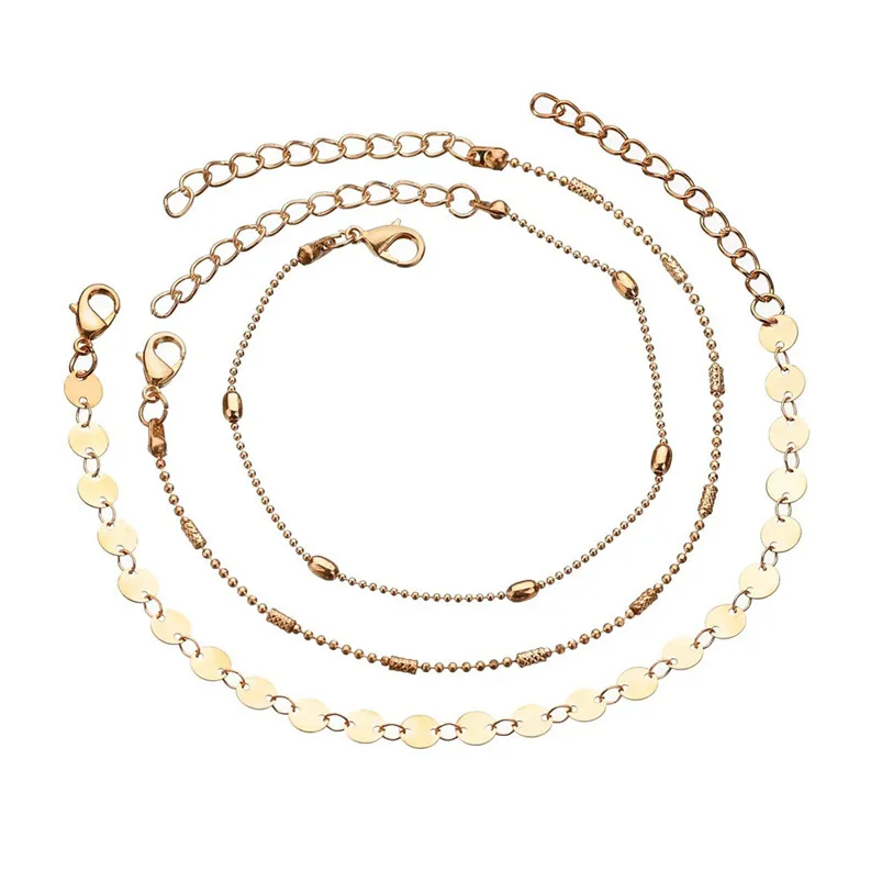 Bohemia Multiple Layers Crystal Foot Chain Anklet Boho Summer Beach Barefoot Sandals Anklets Sexy Leg Bracelet F01 (3)