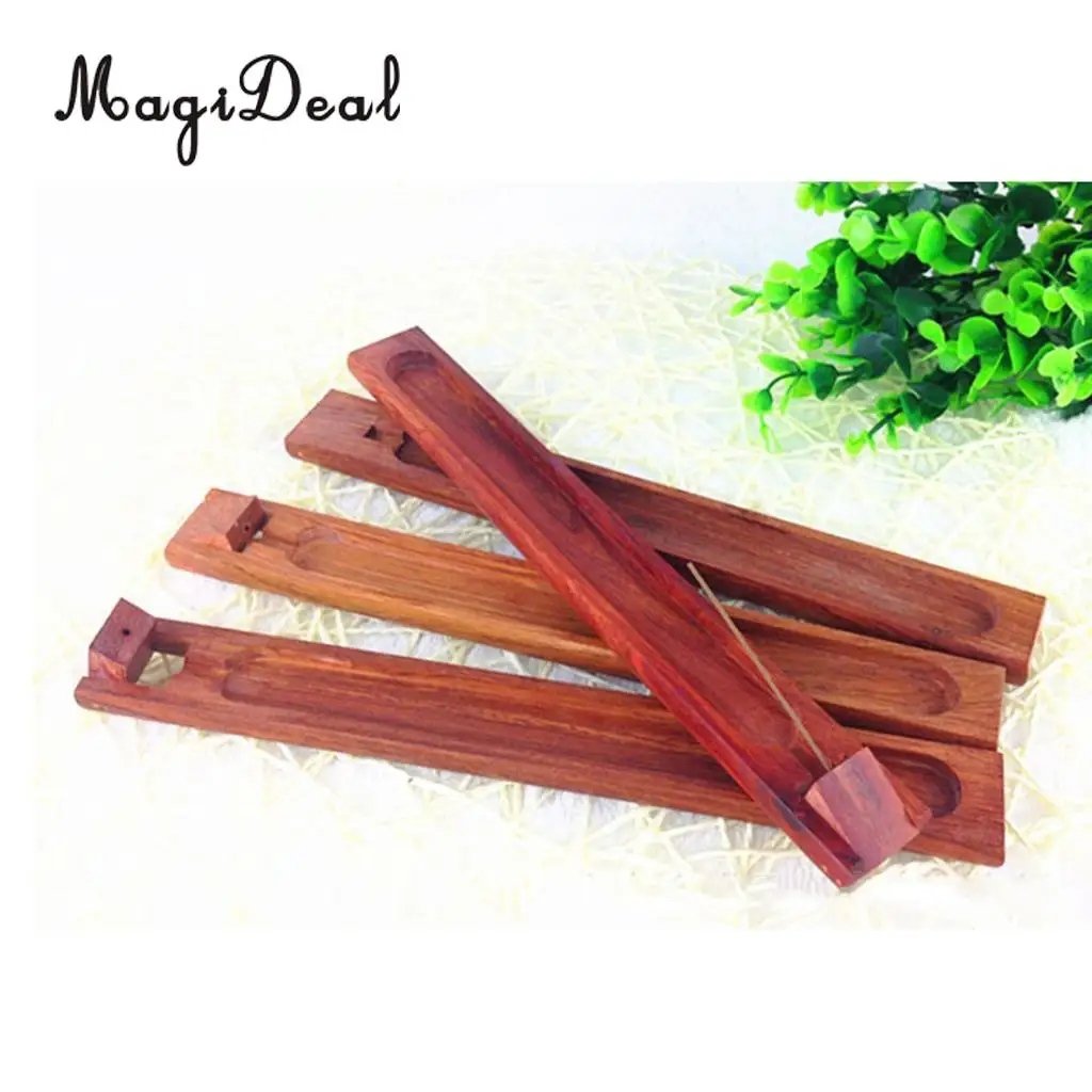 MagiDeal Wooden Incense Stick Holder Handmade Joss Insence Stand Ash Catcher Lightweight Incense Stick