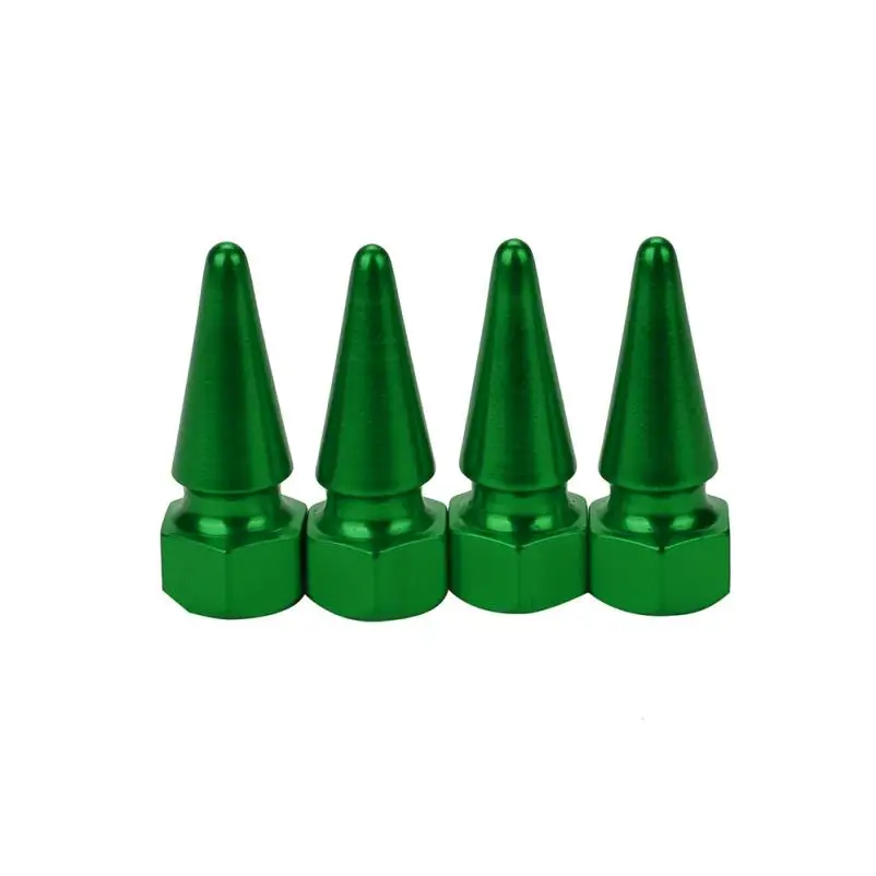 Aluminum Tires Stem Cover Caps Valve Cone Rim Wheel Bullet Car Truck Air Port Cover Green