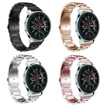 Сменный Ремешок Браслет для samsung Galaxy Watch из нержавеющей стали металлические полосы 42 мм 46 мм серебристый черный розовое золото розовый