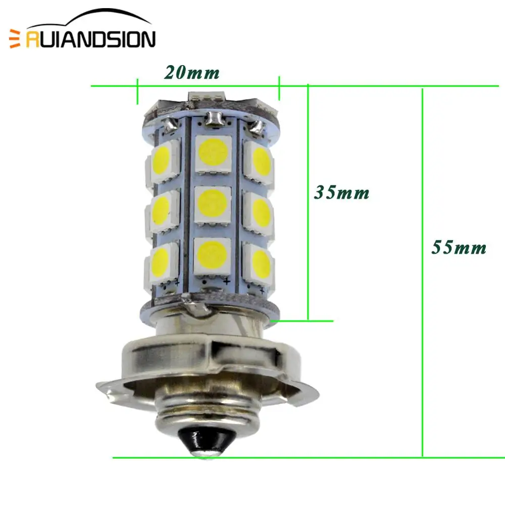 1 шт. белый DC6V 12 В 8 Вт DRL P26S 5050 27SMD светодиодный свет для мотоцикла Мопед ATV
