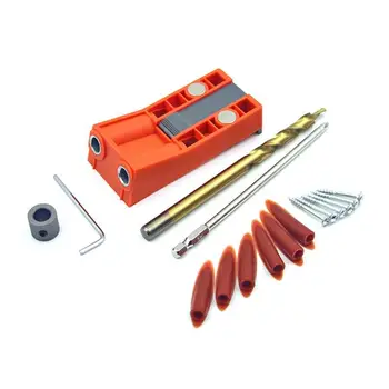 

9.5mm Oblique Hole Drill Woodworking Hole Puncher Drilling Inclined Hole Jig Locator Bit Guide Clamp Locator Set Drill Guide Set